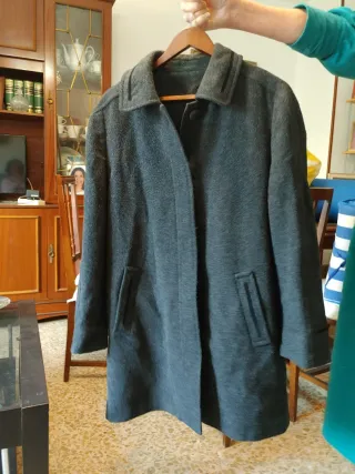 Chaqueta de paño gris mujer