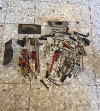 Lote de herramientas de construcción