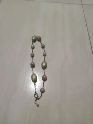 Collar perlas de Mallorca beige y verde