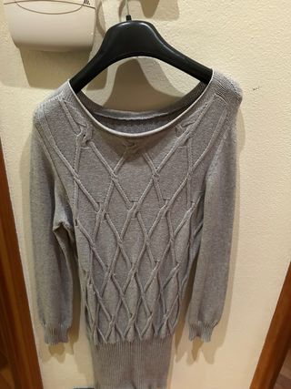 Vestito lana donna grigio