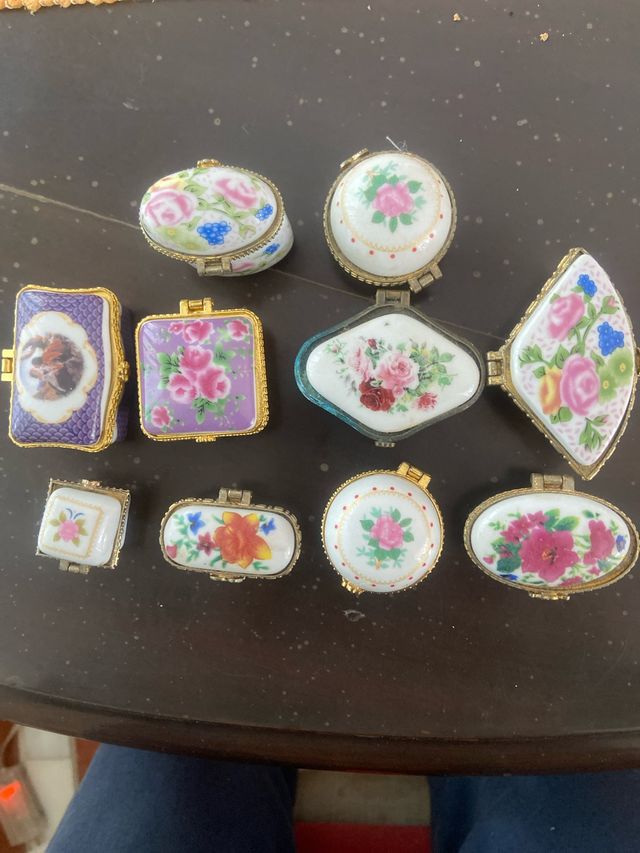 Mini cajitas cerámica motivos florales