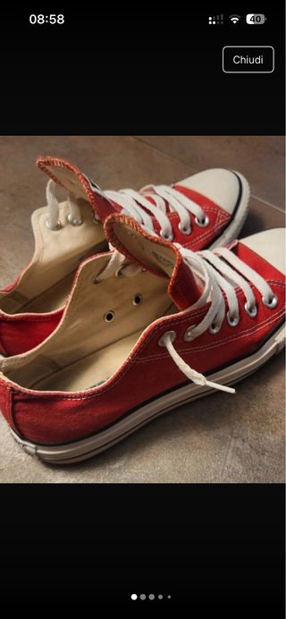 Converse Rosse Basse Tg 37
