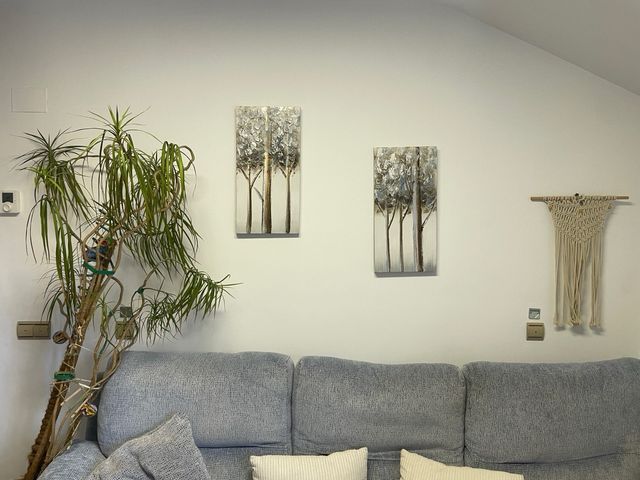 Pack 2 Cuadros Árboles Dorado y Plateado