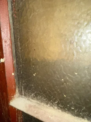 Puerta estrecha madera cristal esmerilado 59 cm