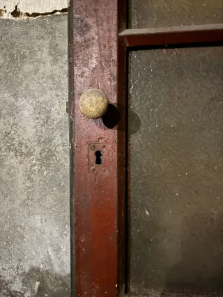 Puerta estrecha madera cristal esmerilado 59 cm