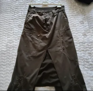 Gonna cargo lunga verde oliva