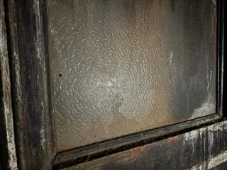 Porticones ventana madera cristal esmirilado