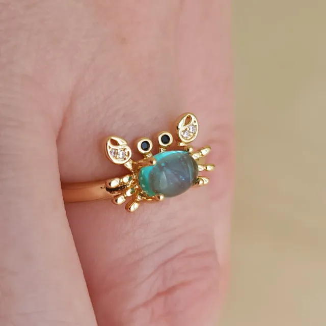 Anillo Cangrejo Dorado Ajustable