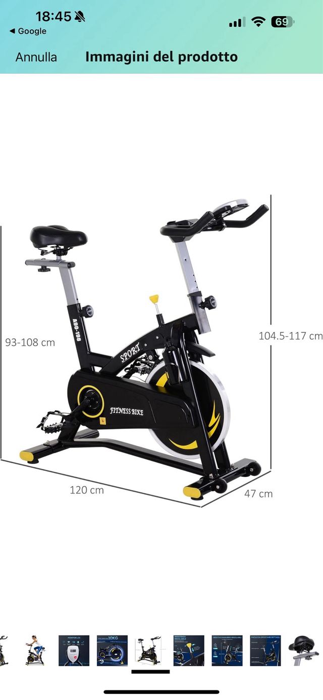 Cyclette magnetica per allenamento