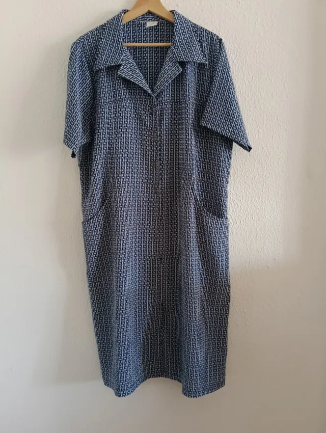 Vestido midi azul y blanco Talla 52 - 6XL