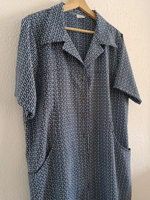 Vestido midi azul y blanco Talla 52 - 6XL