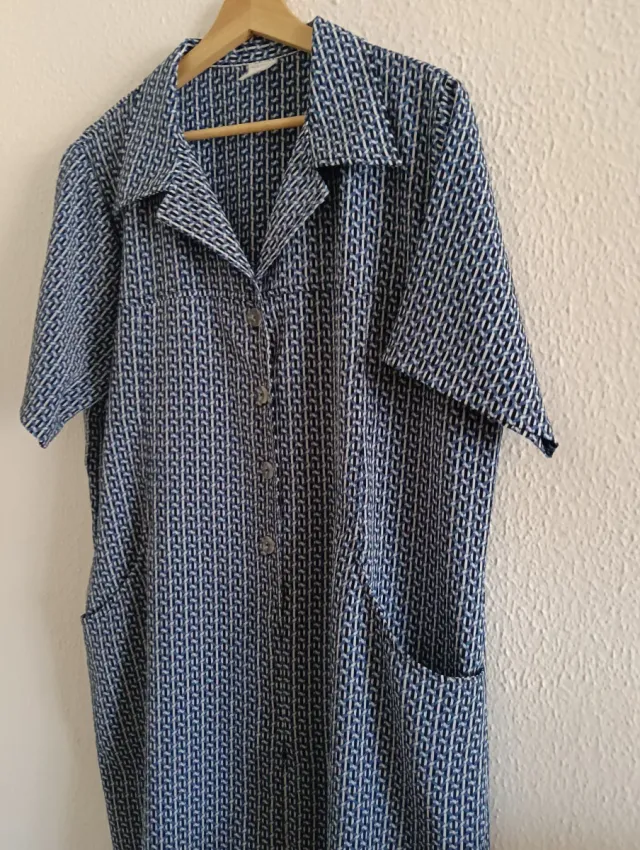 Vestido midi azul y blanco Talla 52 - 6XL