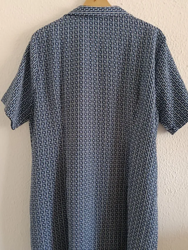 Vestido midi azul y blanco Talla 52 - 6XL