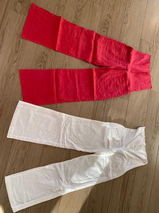 Pantalón premamá lino Mango Talla S