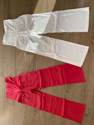 Pantalón premamá lino Mango Talla S