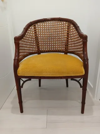 2 Sillones de mimbre y bambú