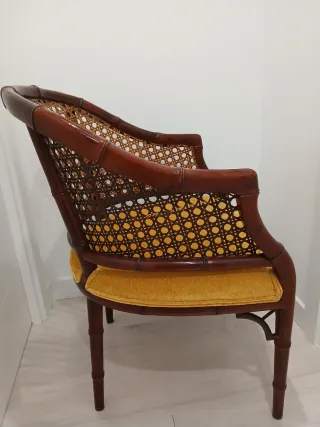 2 Sillones de mimbre y bambú