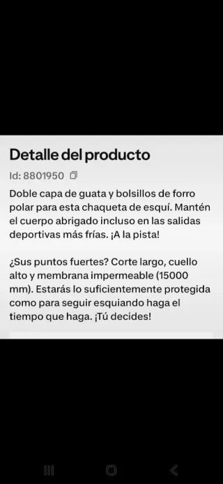 Chaqueta esquí y nieve mujer Wedze 500