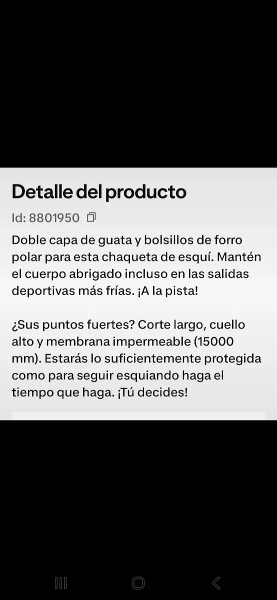 Chaqueta esquí y nieve mujer Wedze 500