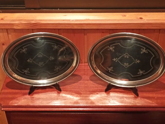 2 Bandejas Alpaca Plateada Hijos de L. Meneses.