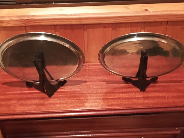 2 Bandejas Alpaca Plateada Hijos de L. Meneses.