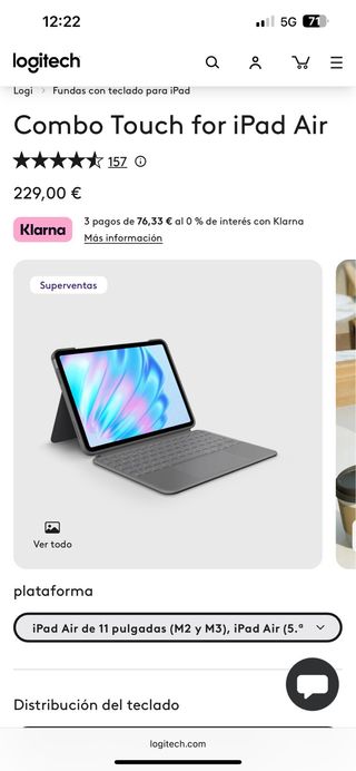 Logitech Combo Touch Teclado iPad Air 11 pulgadas