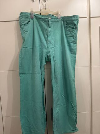 Pantalón vaquero H&M pata ancha verde