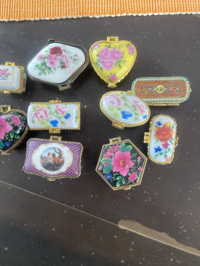 Cajitas cerámica miniatura motivos florales