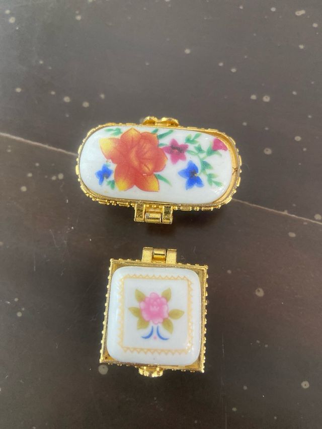 Cajitas cerámica miniatura motivos florales
