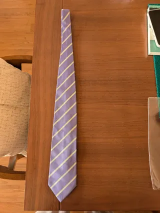 Corbata de seda morada y beige