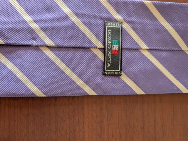 Corbata de seda morada y beige