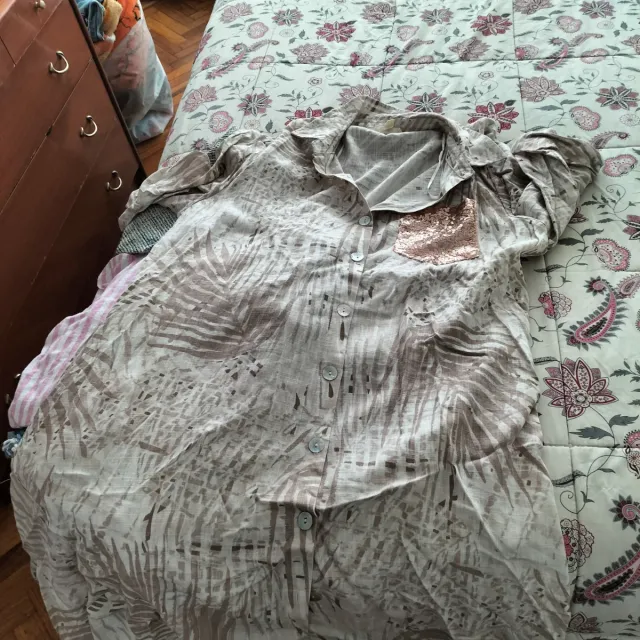 Vestido camisero rayas rosa y blanco Talla M