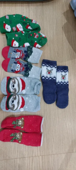 5 paia di calzini antiscivolo  natalizi 1-2anni