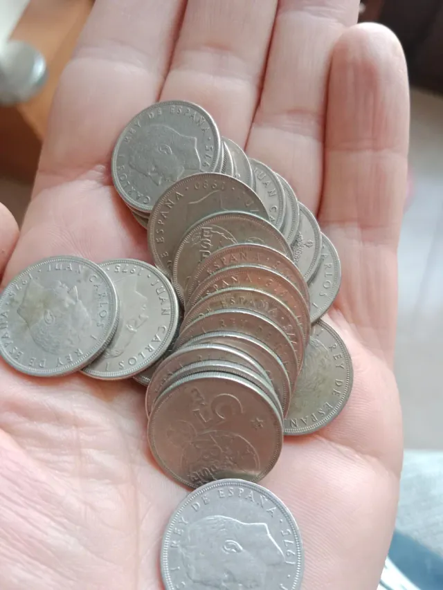 Monedas 5 pts 25 unidades época Juan Carlos