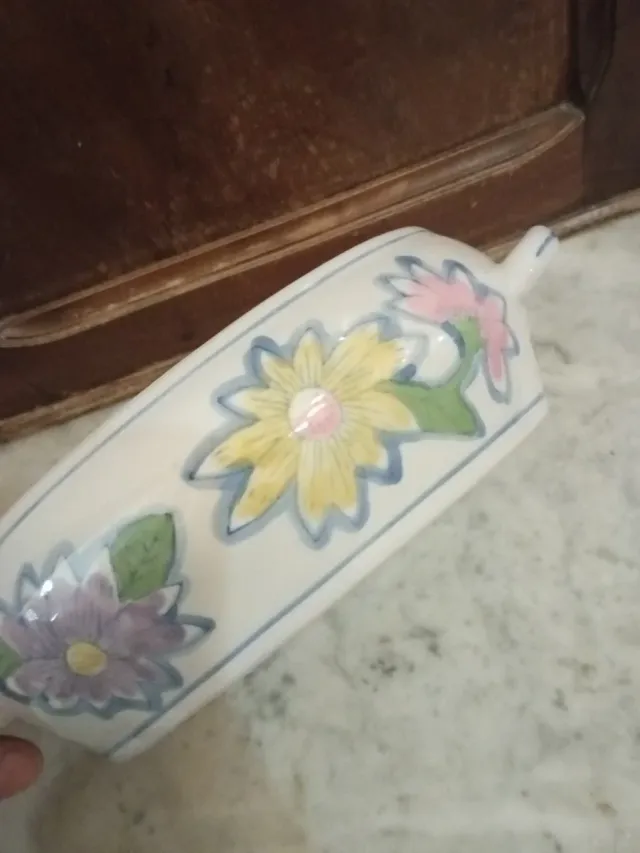 REGALO Zuppiera con fiori dipinti