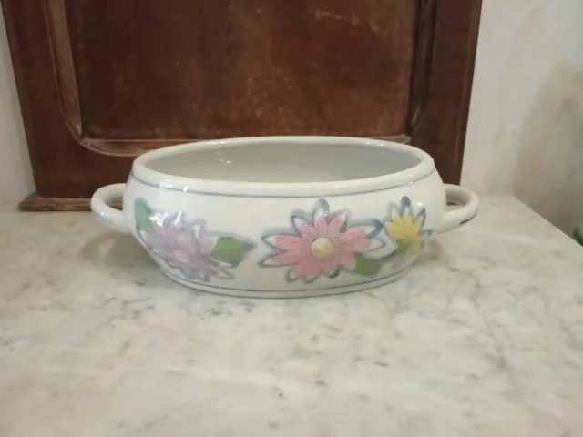 REGALO Zuppiera con fiori dipinti