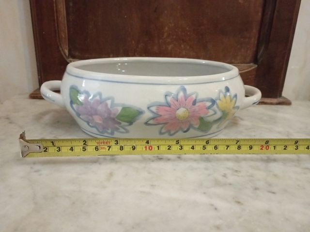 REGALO Zuppiera con fiori dipinti