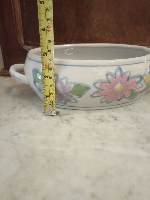 REGALO Zuppiera con fiori dipinti