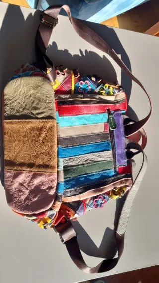 Borsa in pelle artigianale patchwork