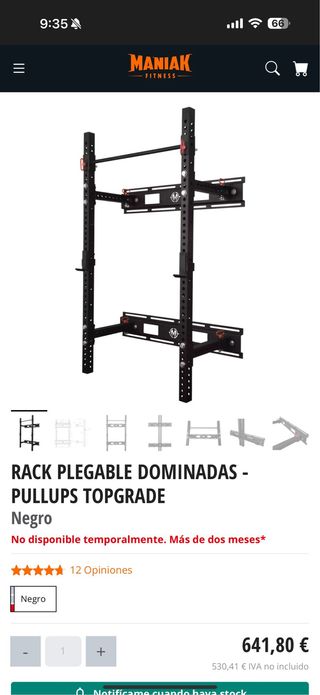 Rack Plegable Maniak Dominadas Negro