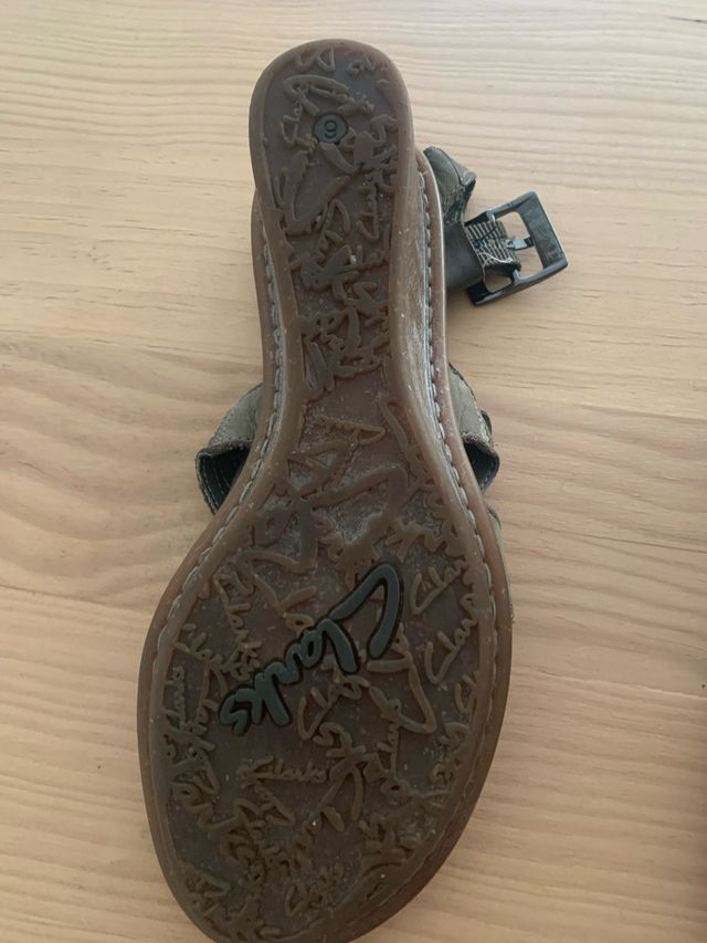 Sandalias Clarks grises y verdes, talla 39, nuevas