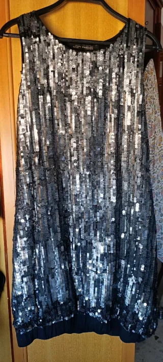 Vestido lentejuelas Zara T M
