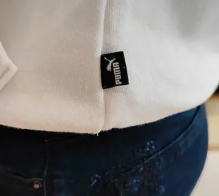 Sudadera Puma Beige/ Blanca