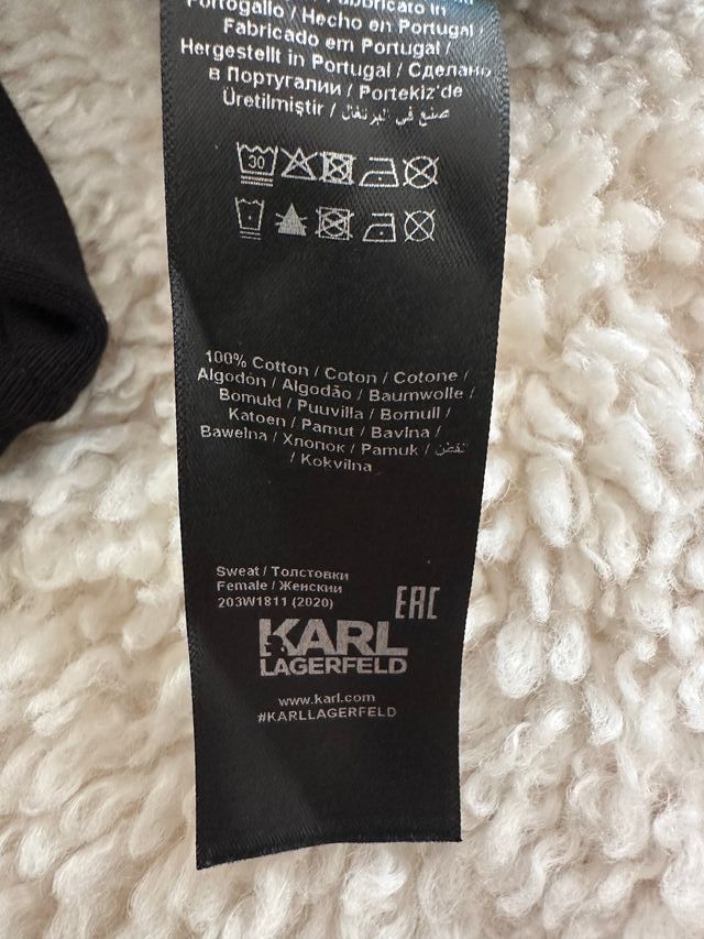 Sudadera Karl Lagerfeld Mujer Talla M Negra Rosa