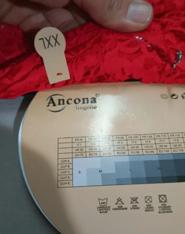Completo intimo Ancona rosso pizzo taglia XXL