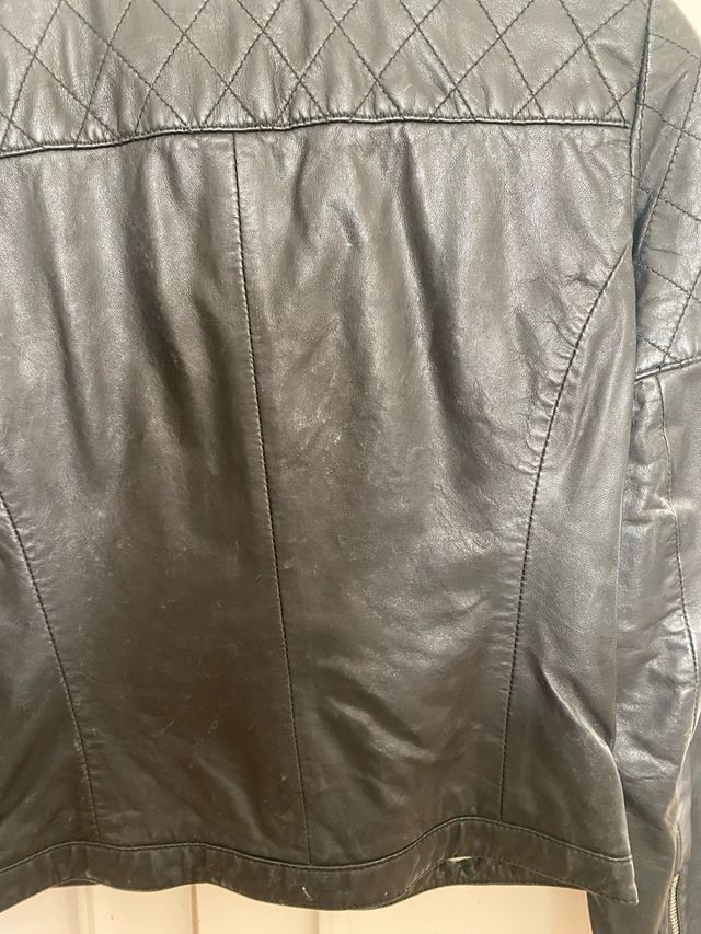 Cazadora Piel Massimo Dutti Negra