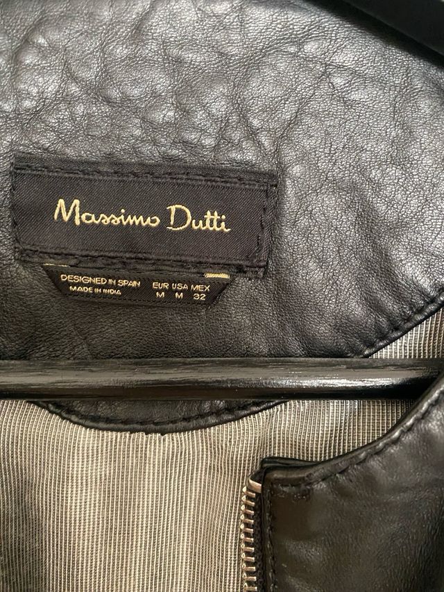 Cazadora Piel Massimo Dutti Negra