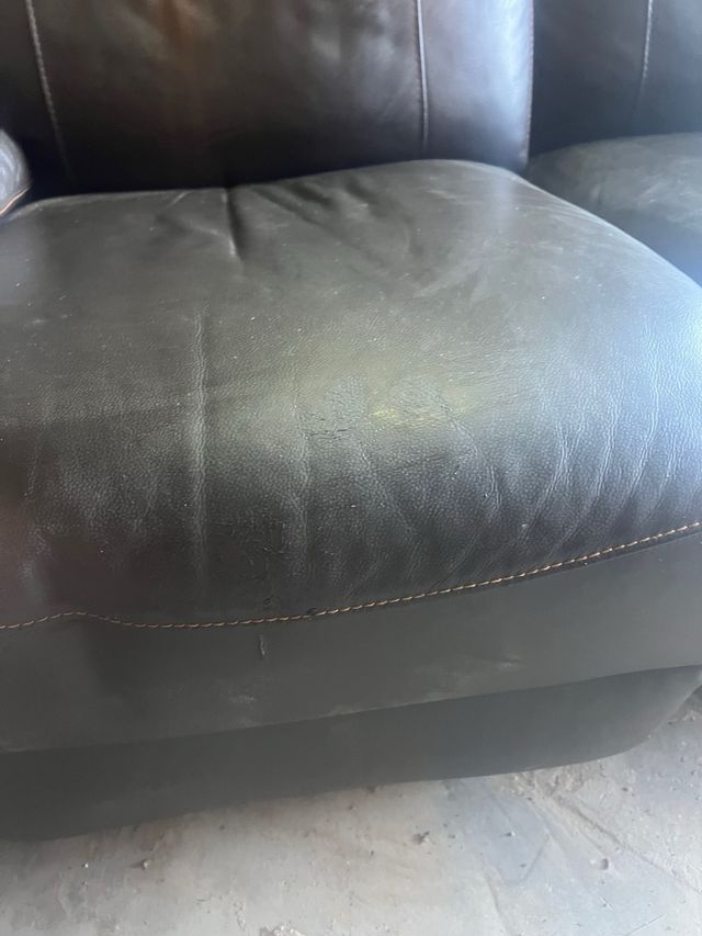 Sofá 2 plazas Polipiel Negro/Marrón