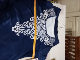 Completo donna fantasia blu e bianco