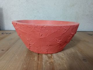 Pezzo di cemento ovale 18 cm rustico rosso